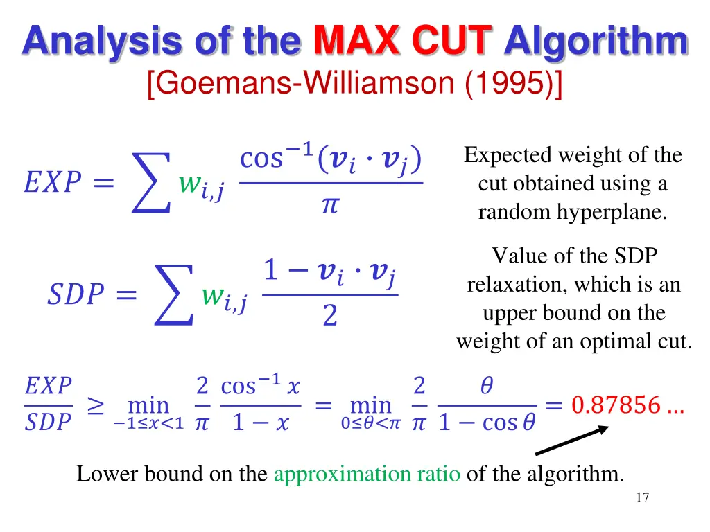 analysis of the max cut algorithm goemans