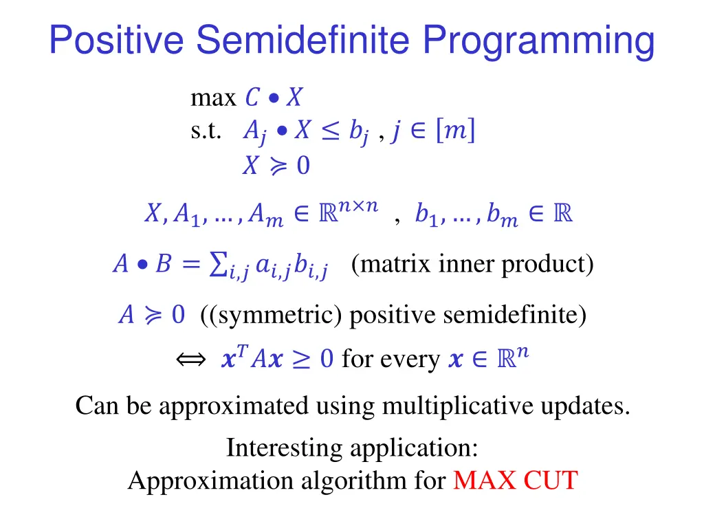 positive semidefinite programming