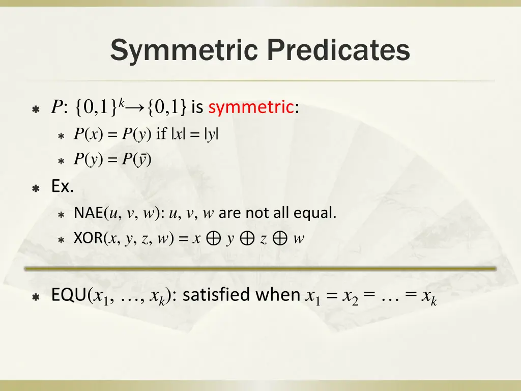 symmetric predicates