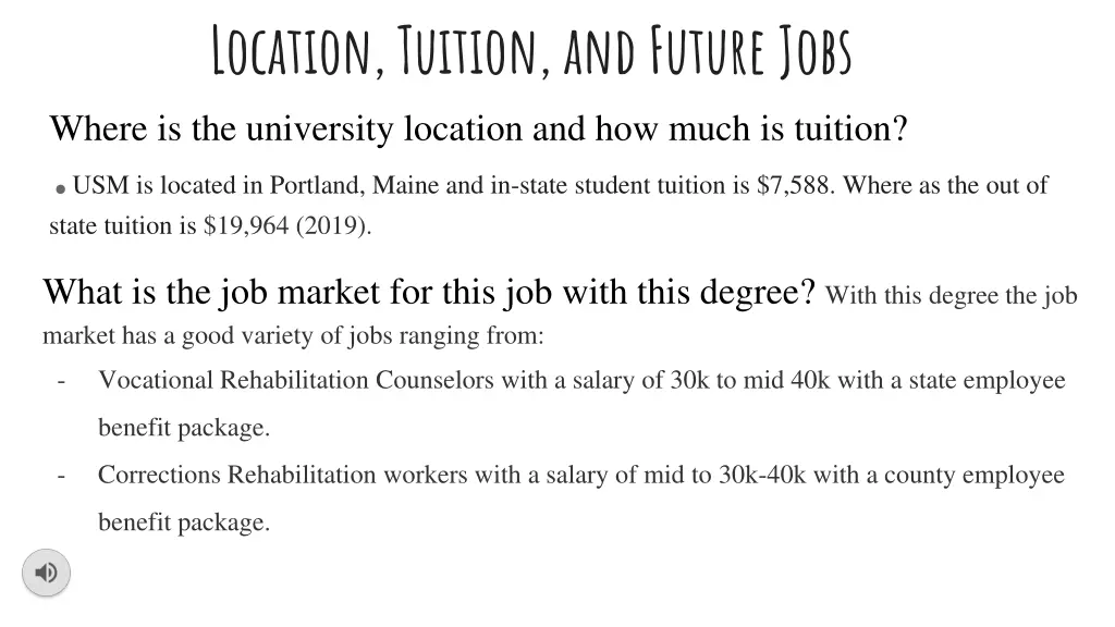 location tuition and future jobs where