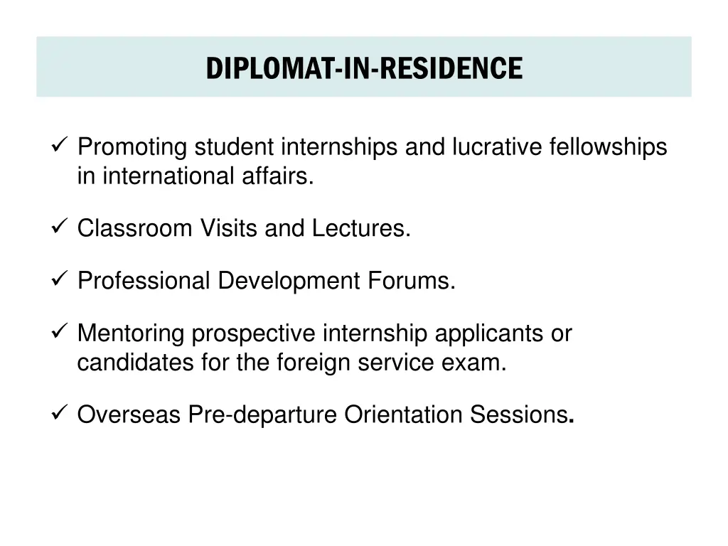 diplomat in residence