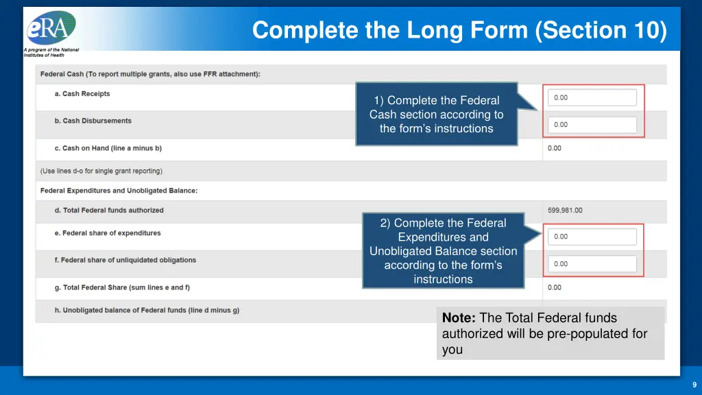 complete the long form section 10