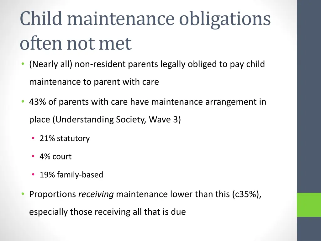 child maintenance obligations often
