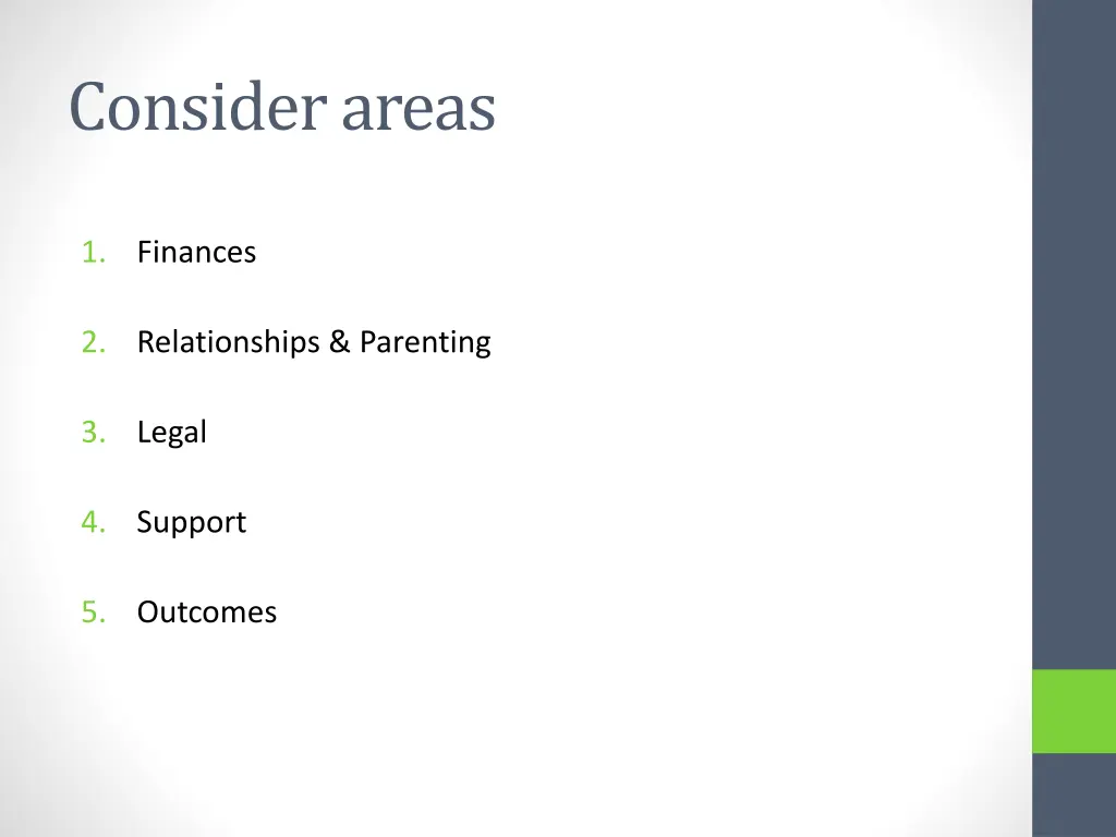 consider areas