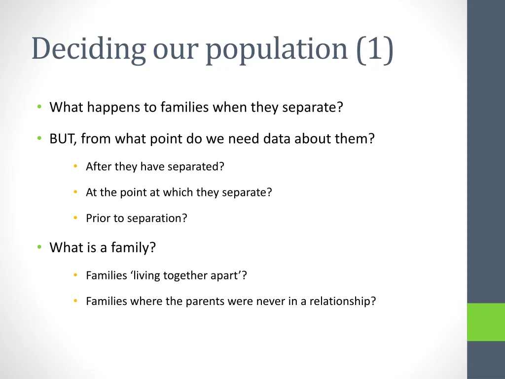 deciding our population 1