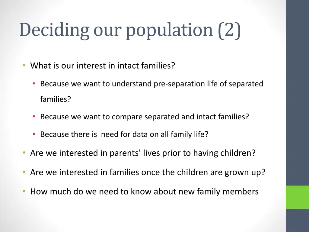 deciding our population 2