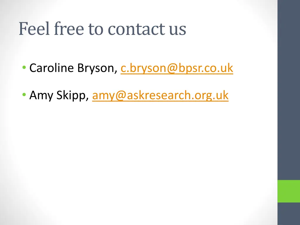 feel free to contact us