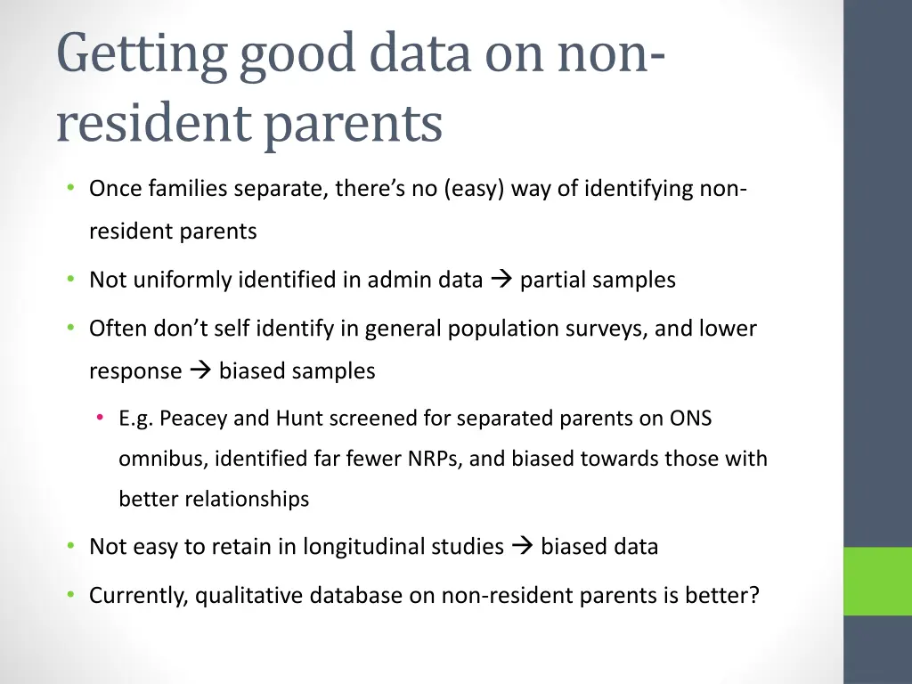 getting good data on non resident parents