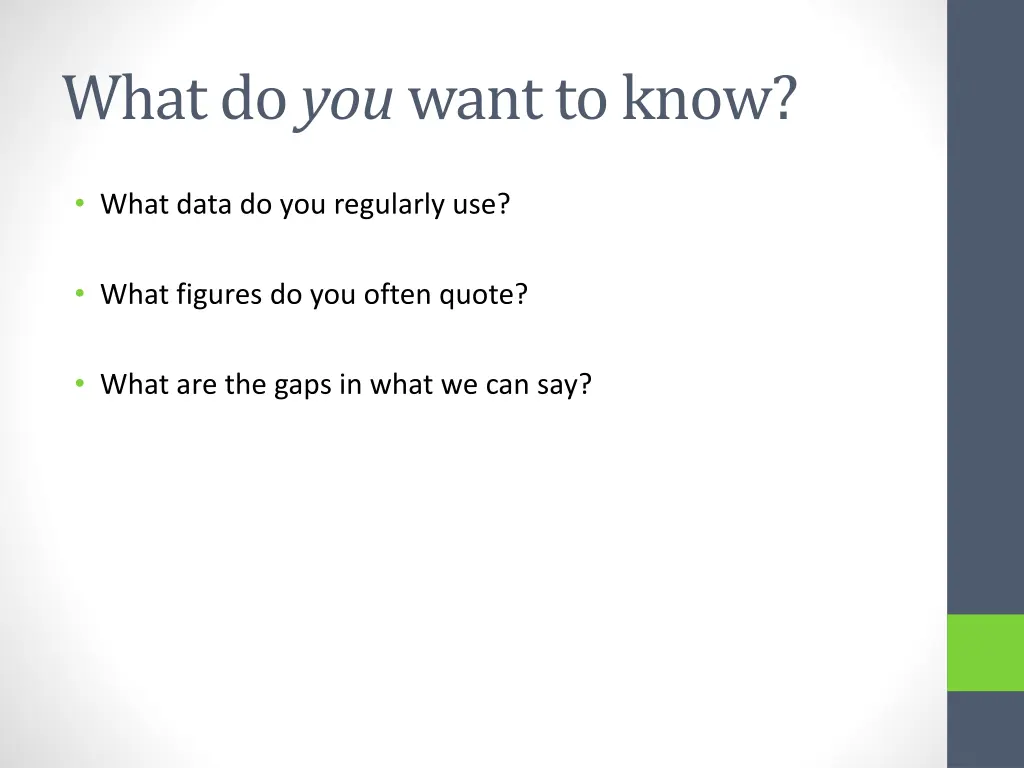 what do you want to know