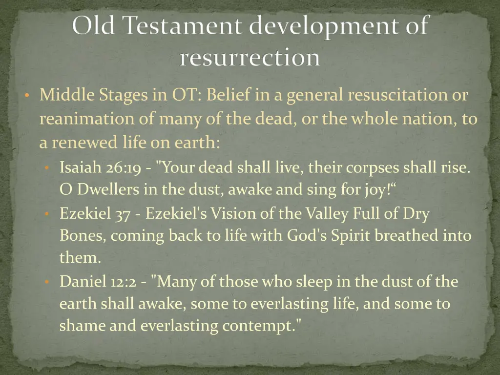 old testament development of resurrection 1