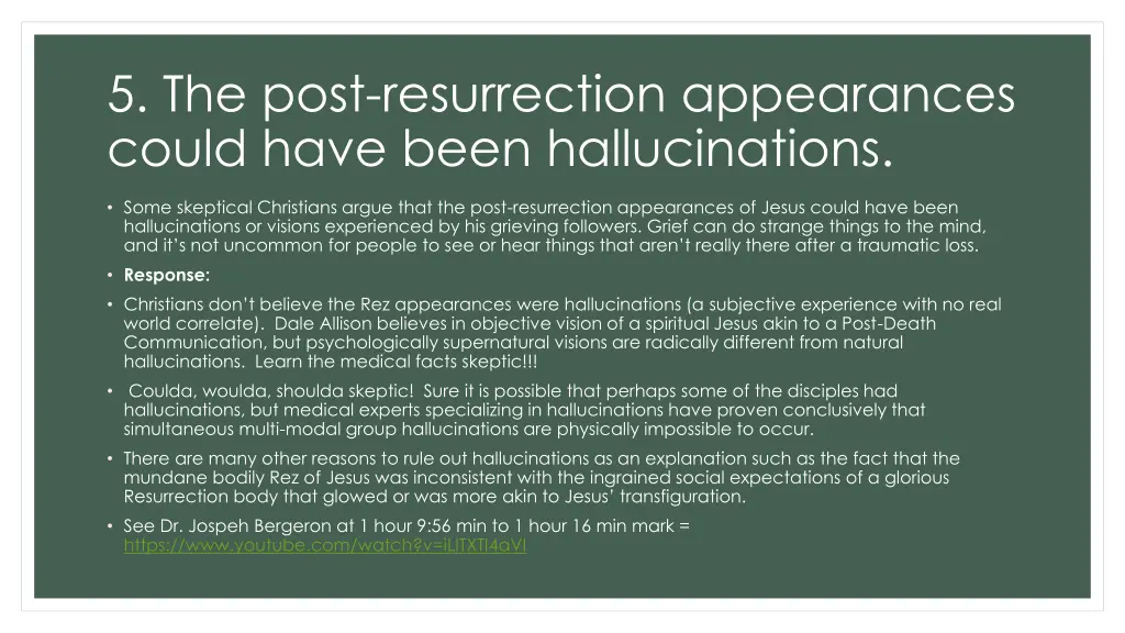 5 the post resurrection appearances could have