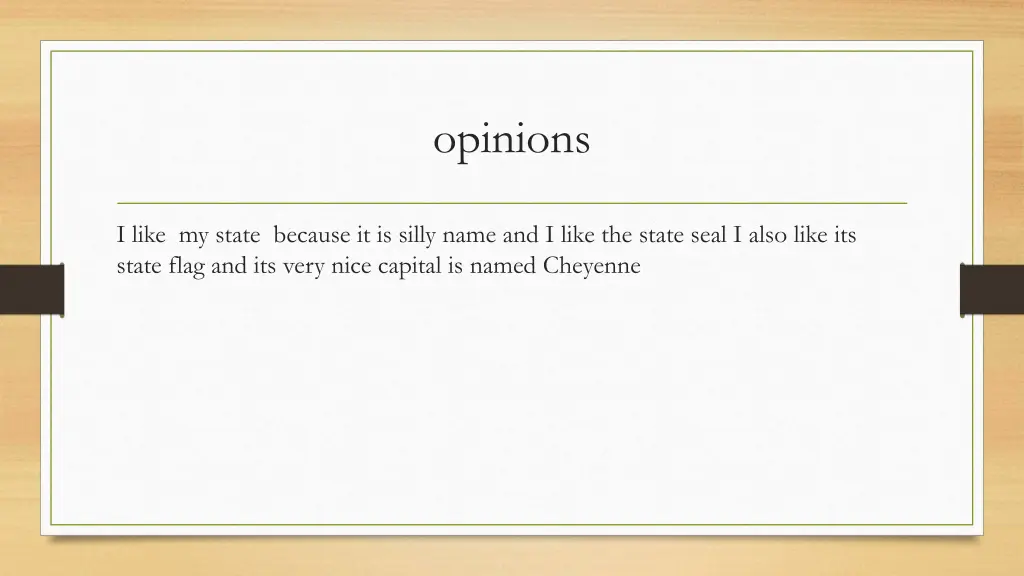 opinions