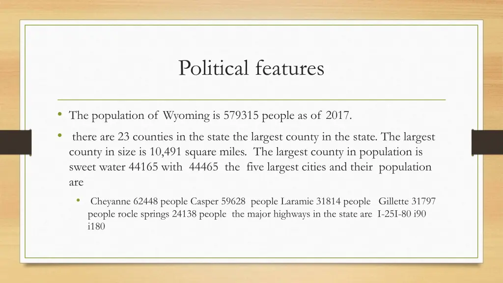 political features