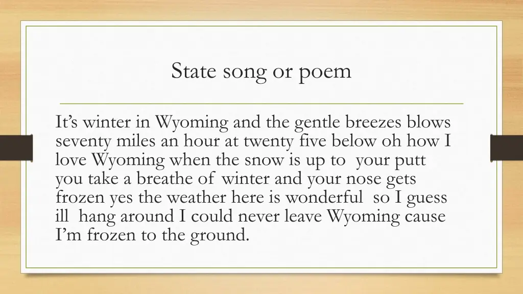 state song or poem
