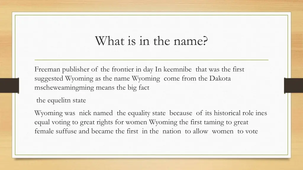 what is in the name