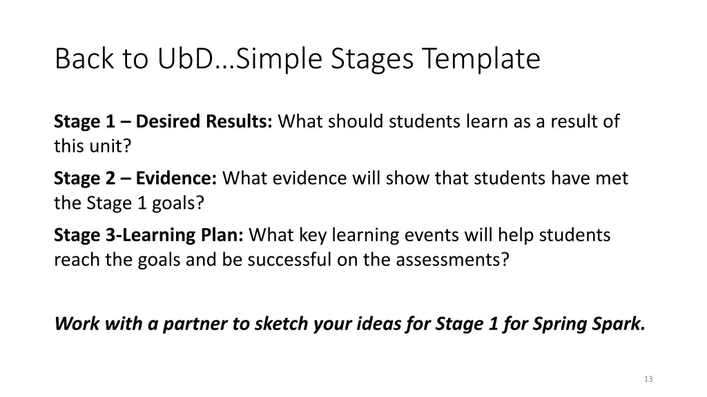 back to ubd simple stages template