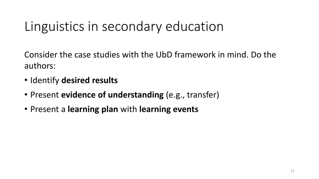 linguistics in secondary education