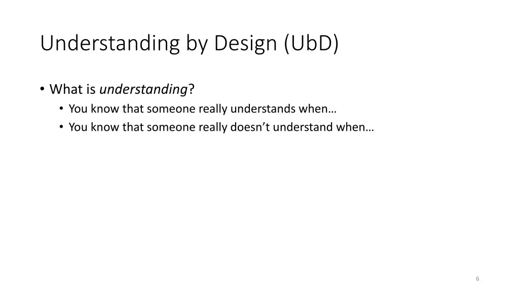 understanding by design ubd 1