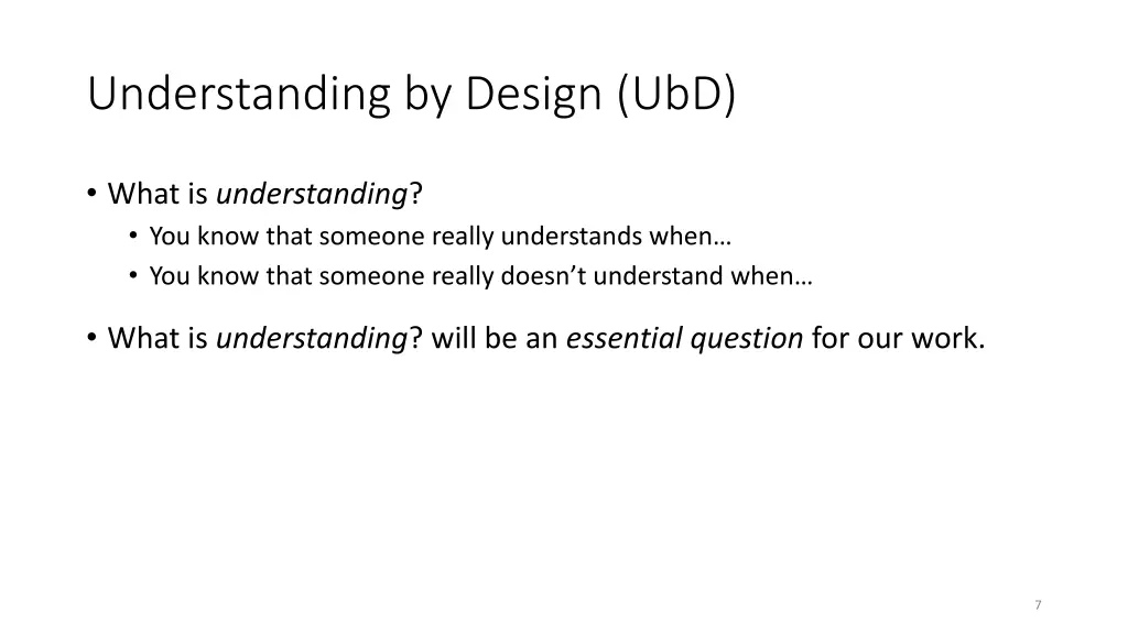 understanding by design ubd 2