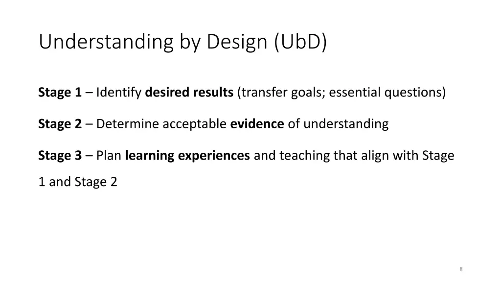 understanding by design ubd 3