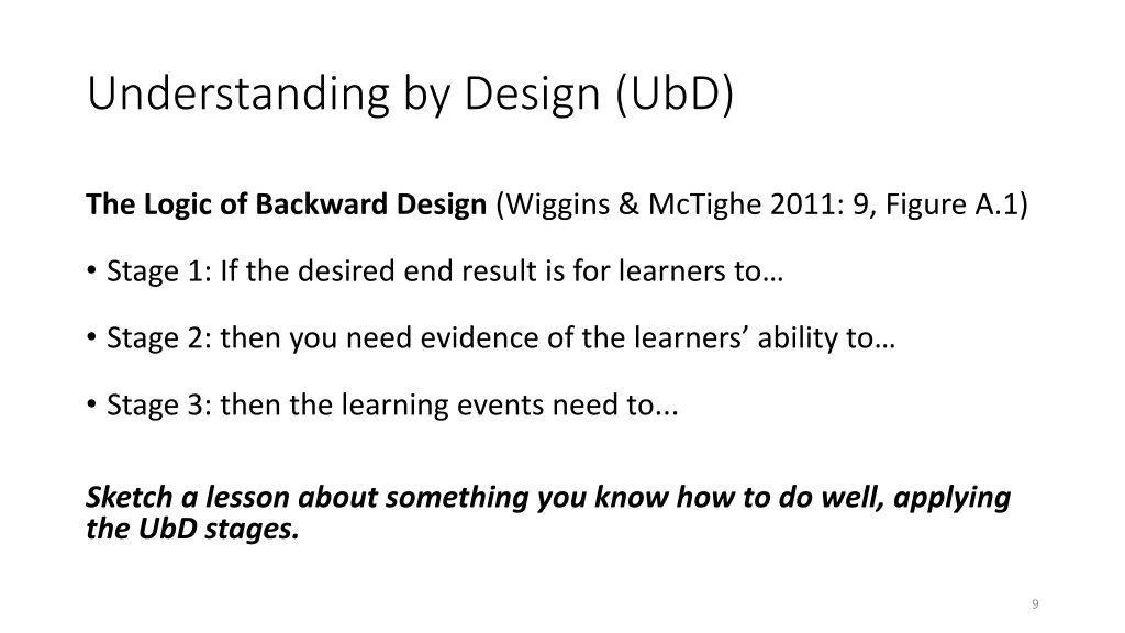understanding by design ubd 4