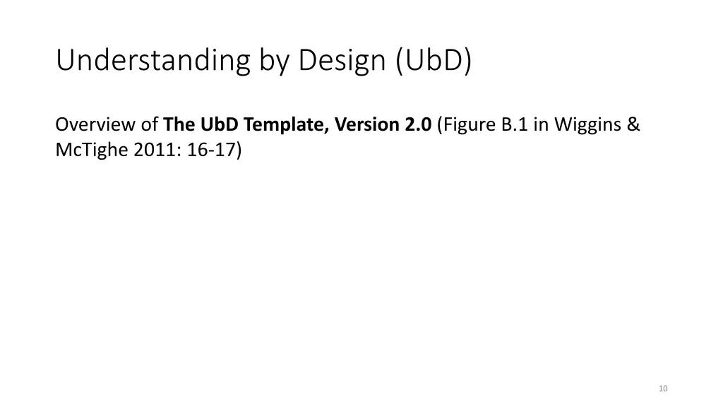 understanding by design ubd 5