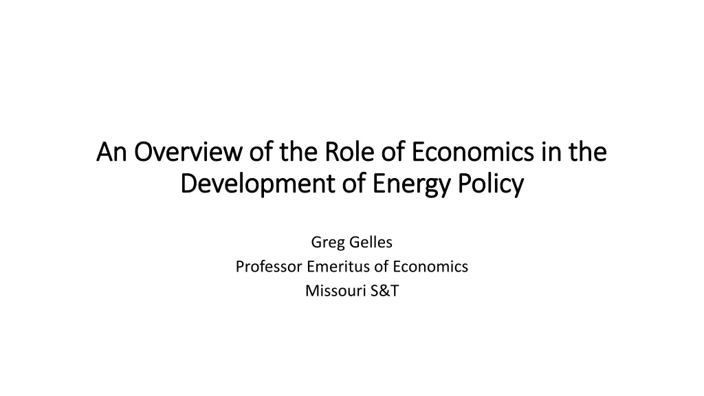 an overview of the role of economics