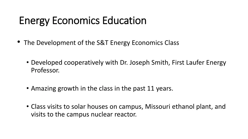 energy economics education energy economics