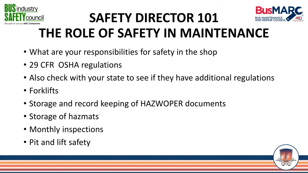 safety director 101 the role of safety 14