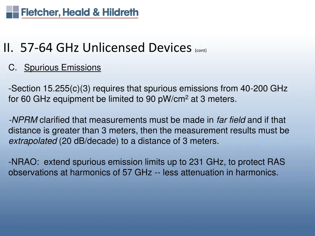 ii 57 64 ghz unlicensed devices cont 2