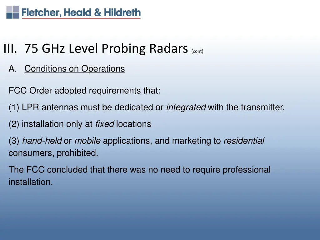 iii 75 ghz level probing radars cont 2
