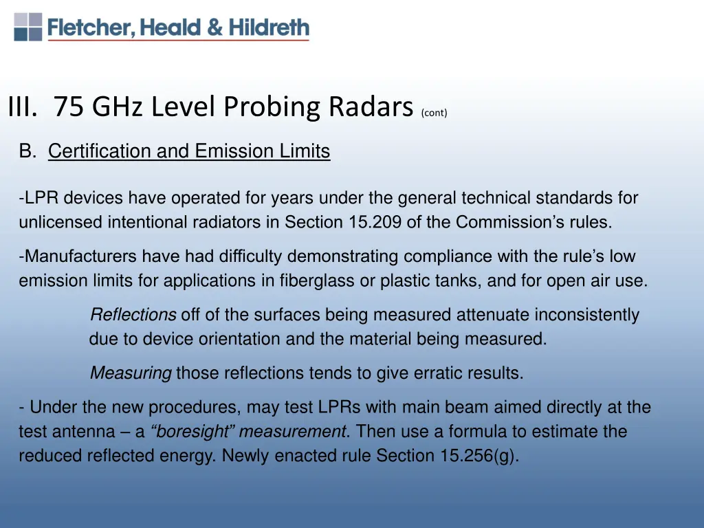 iii 75 ghz level probing radars cont 4