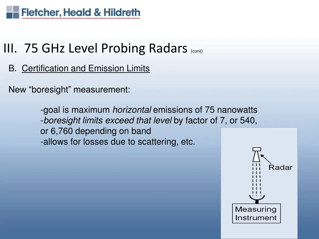 iii 75 ghz level probing radars cont 6