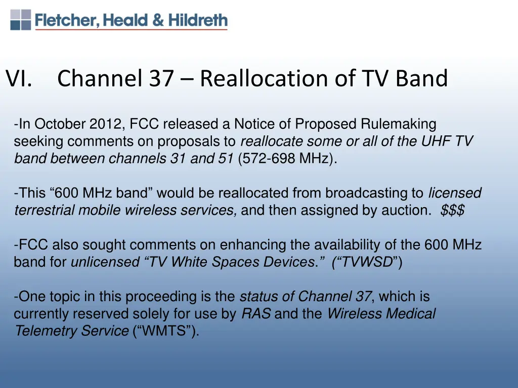 vi channel 37 reallocation of tv band