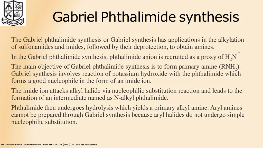 gabriel phthalimide synthesis 1