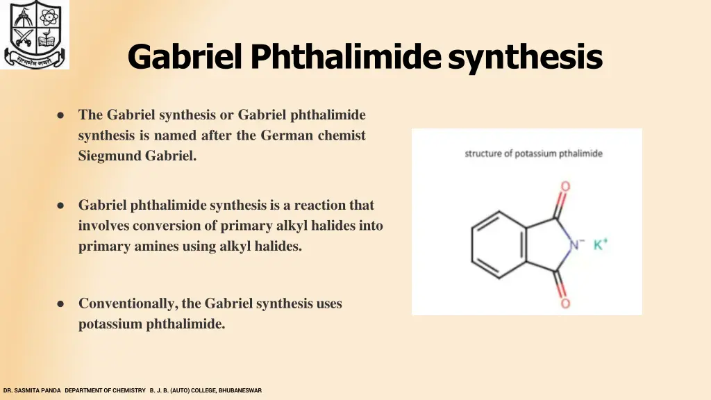 gabriel phthalimide synthesis