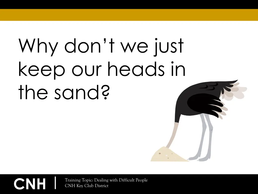 why don t we just keep our heads in the sand
