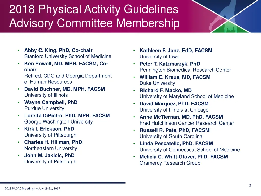 2018 physical activity guidelines advisory