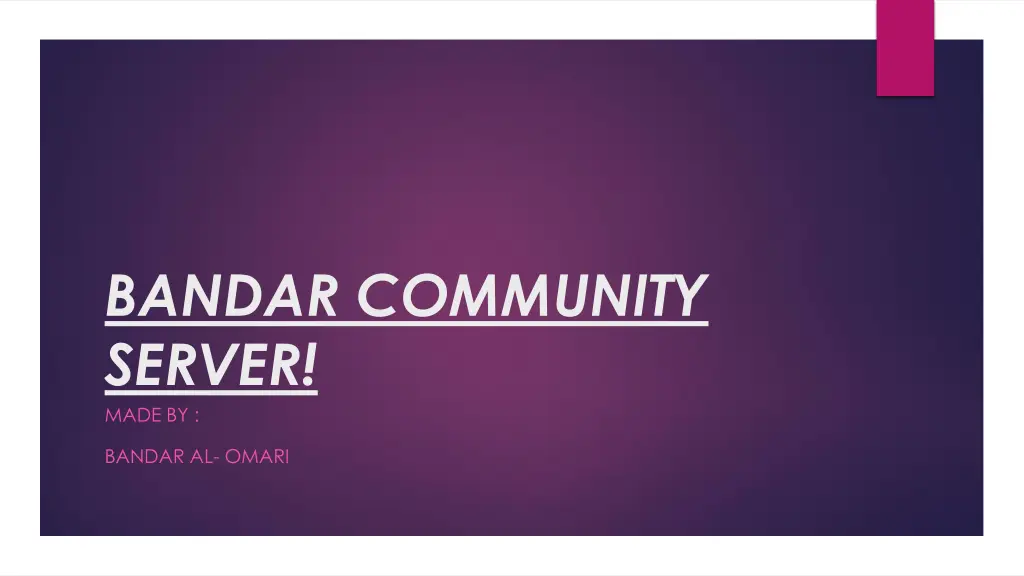 bandar community server made by