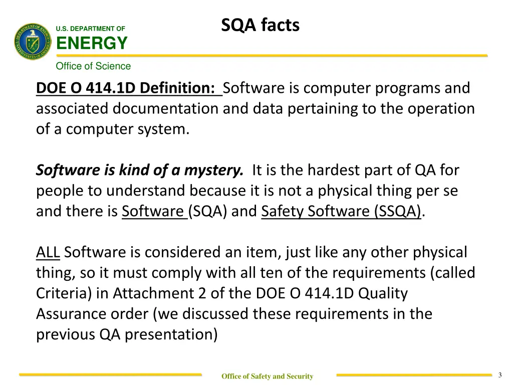 sqa facts