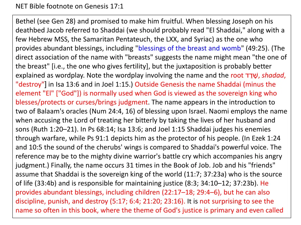net bible footnote on genesis 17 1 1