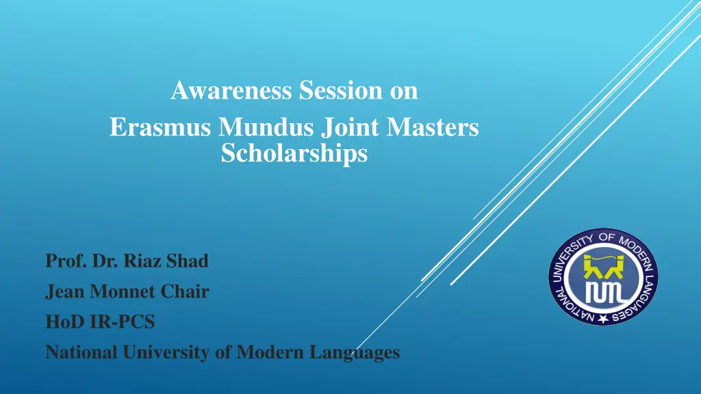 awareness session on erasmus mundus joint masters
