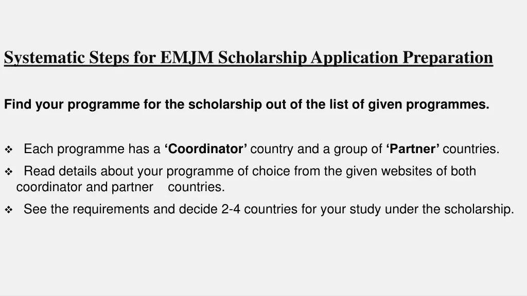 systematic steps for emjm scholarship application 1