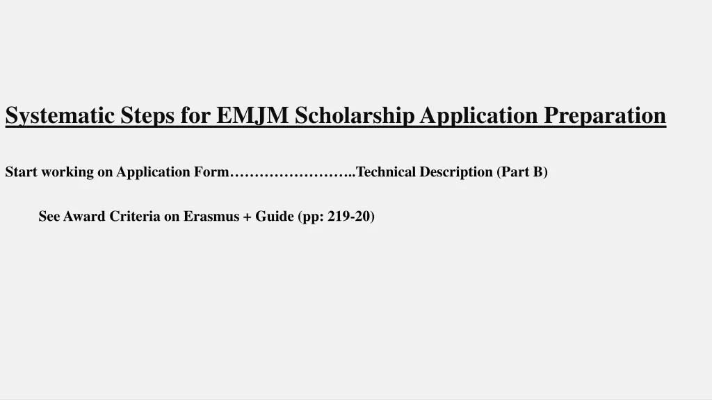 systematic steps for emjm scholarship application 2