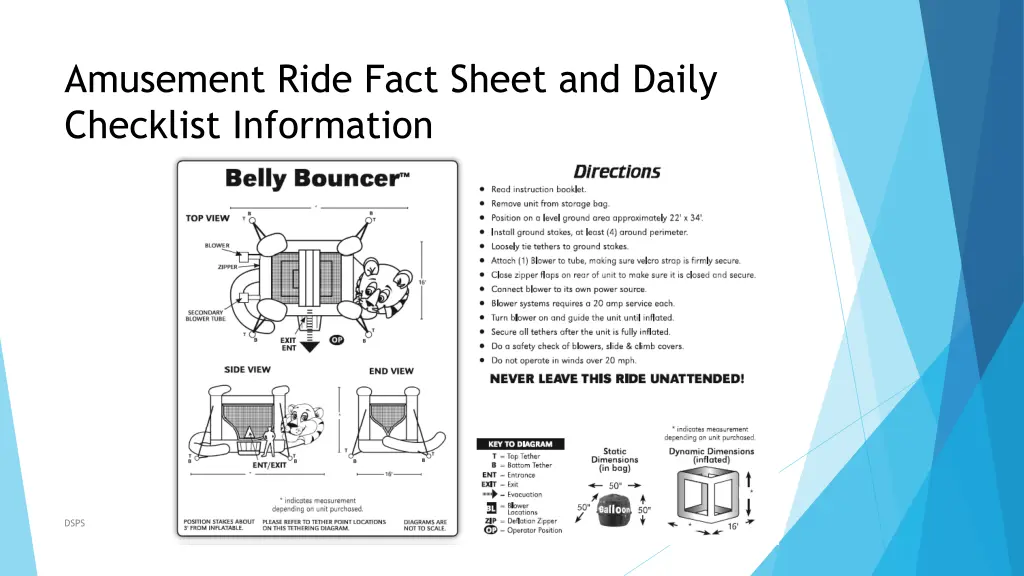 amusement ride fact sheet and daily checklist