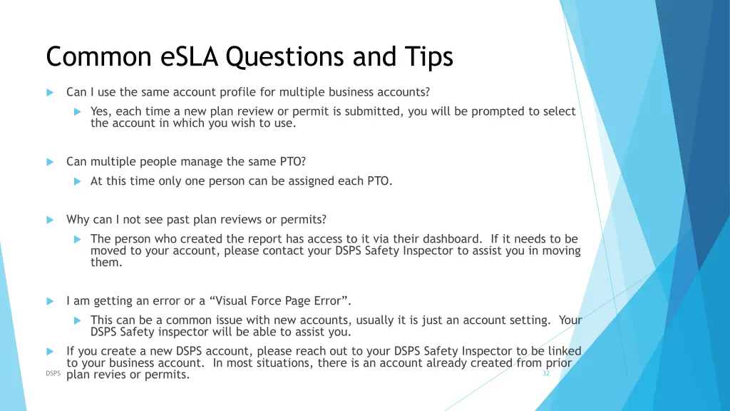 common esla questions and tips