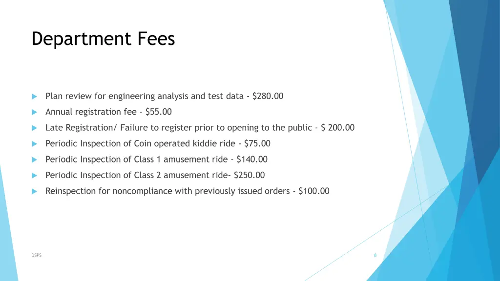 department fees