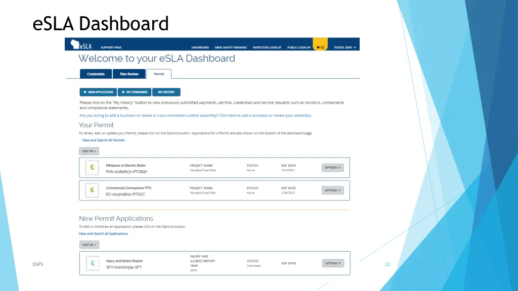 esla dashboard