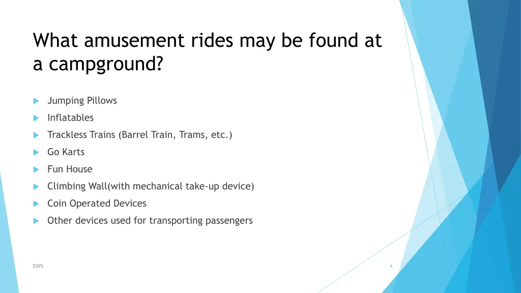 what amusement rides may be found at a campground