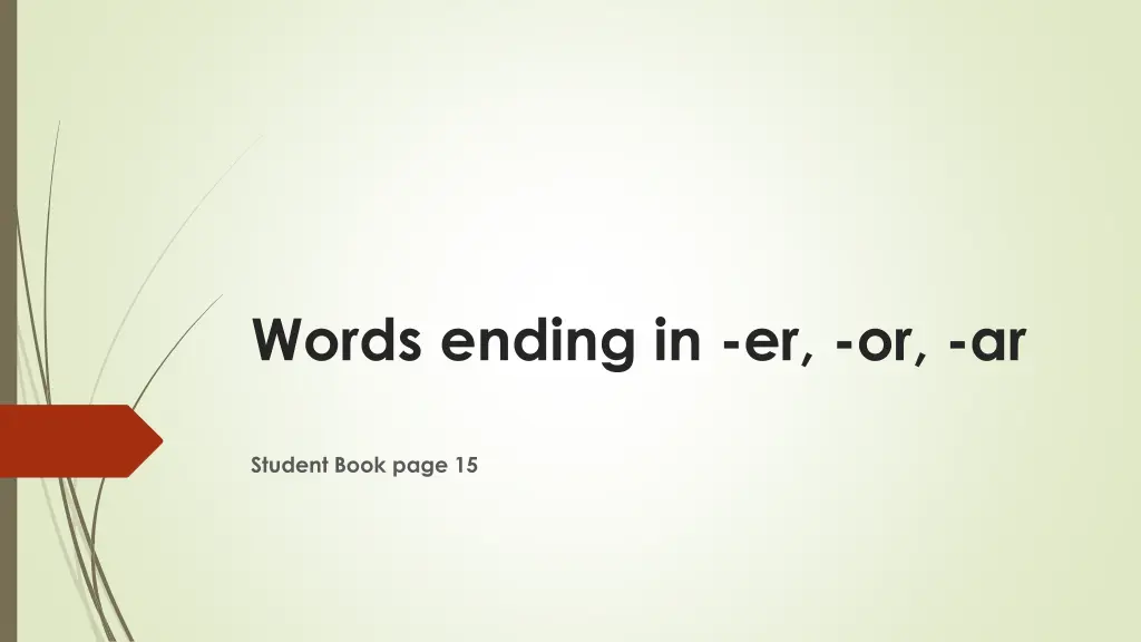 words ending in er or ar